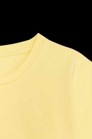 CROPPED STRETCH T-SHIRT - Yellow by Zara