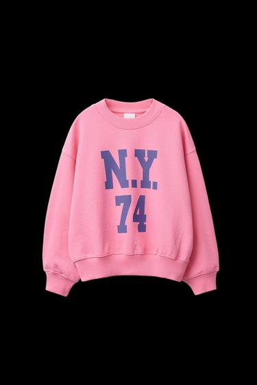 SWEATSHIRT MIT SCHRIFTZUG - Neonrosa von Zara - Bild 0