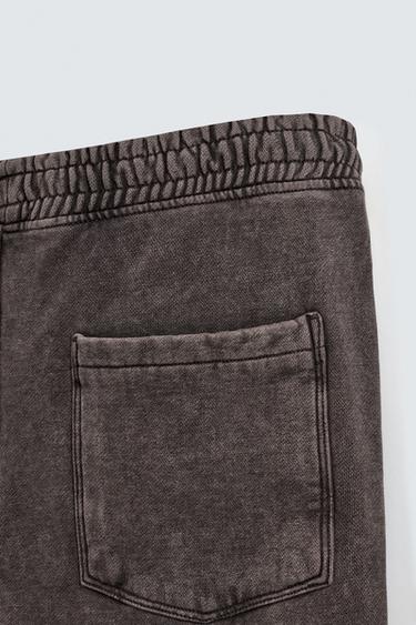 FADED WIDE-LEG JOGGER TROUSERS - Brown by Zara - Image 9