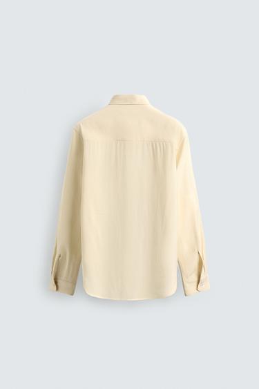 FLOWING VISCOSE SHIRT - Beige marl by Zara - Image 6