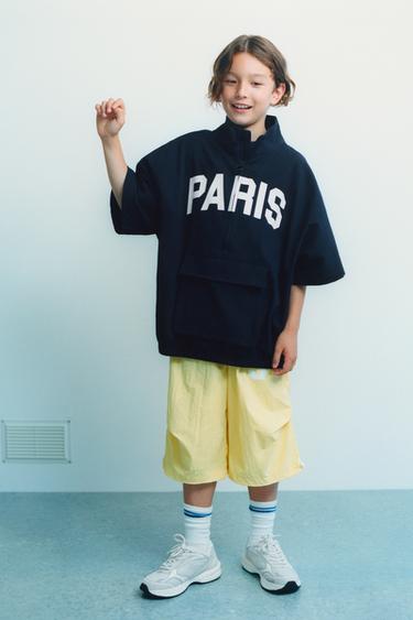 テクニカルナイロンロングバミューダパンツイエローZaraのテクニカルナイロンロングバミューダパンツ - イエロー