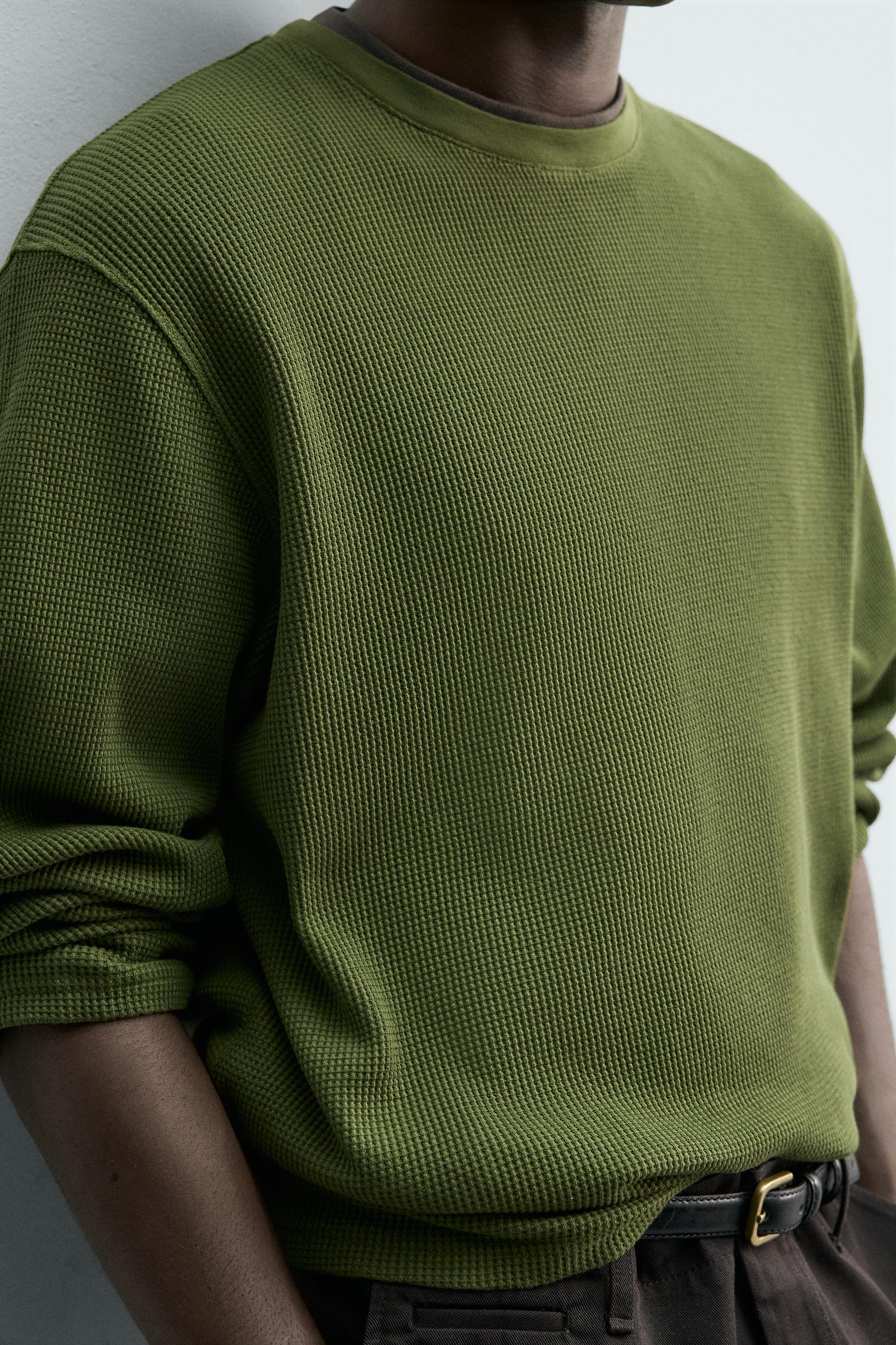 WAFFLE KNIT TEXTURED T-SHIRT