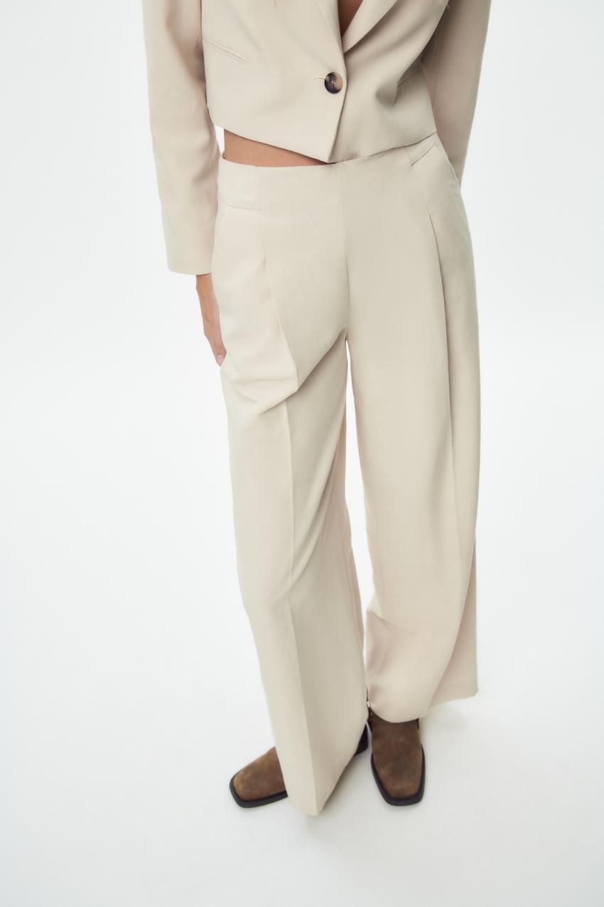 TRF TROUSERS WITH DARTS - Sand