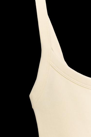 Zara COTTON STRAPPY BODYSUIT - Yellow