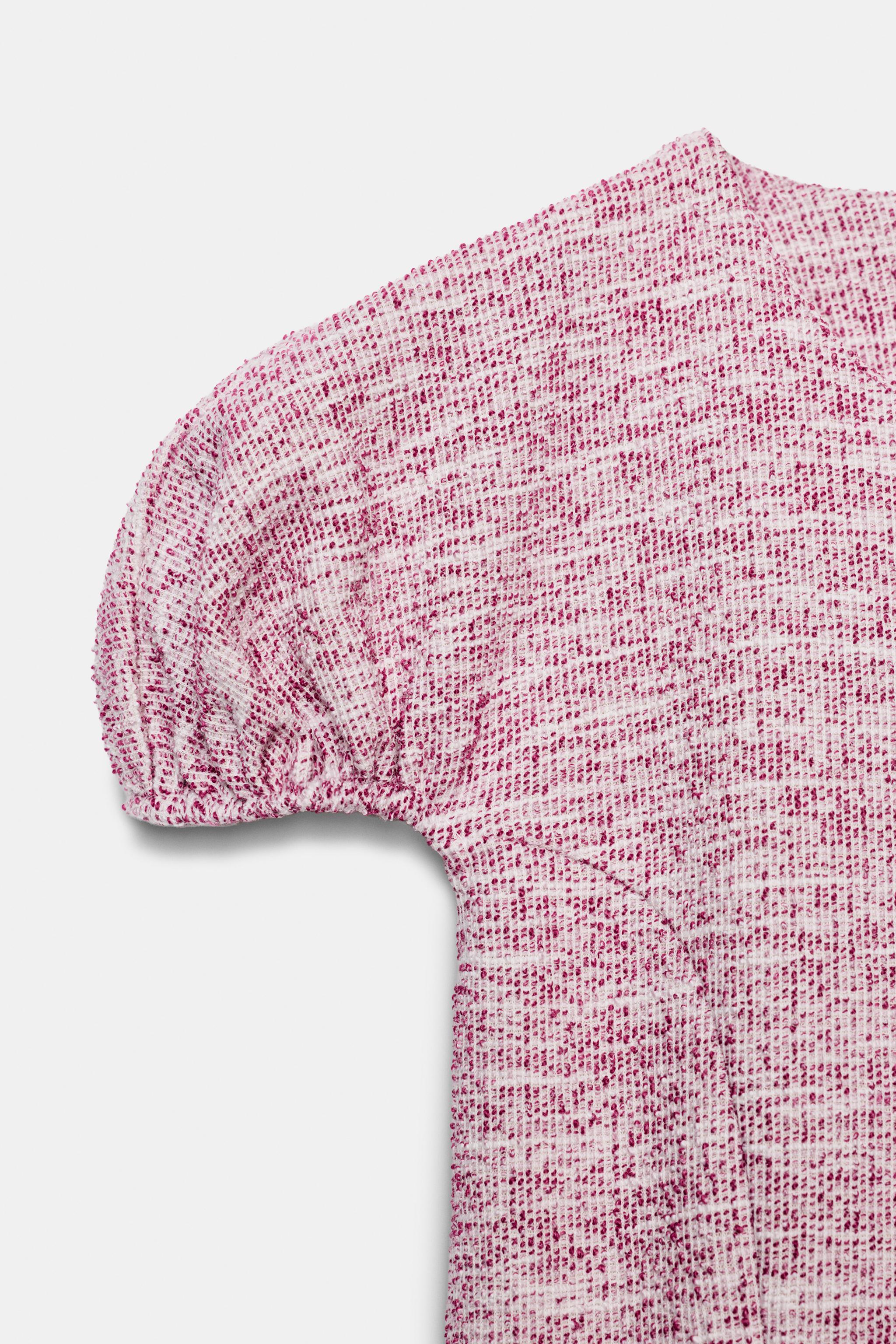 BOUCLÉ PUFF SLEEVE DRESS