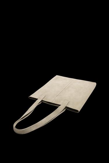 LEDER-SHOPPER - Sandfarbe von Zara
