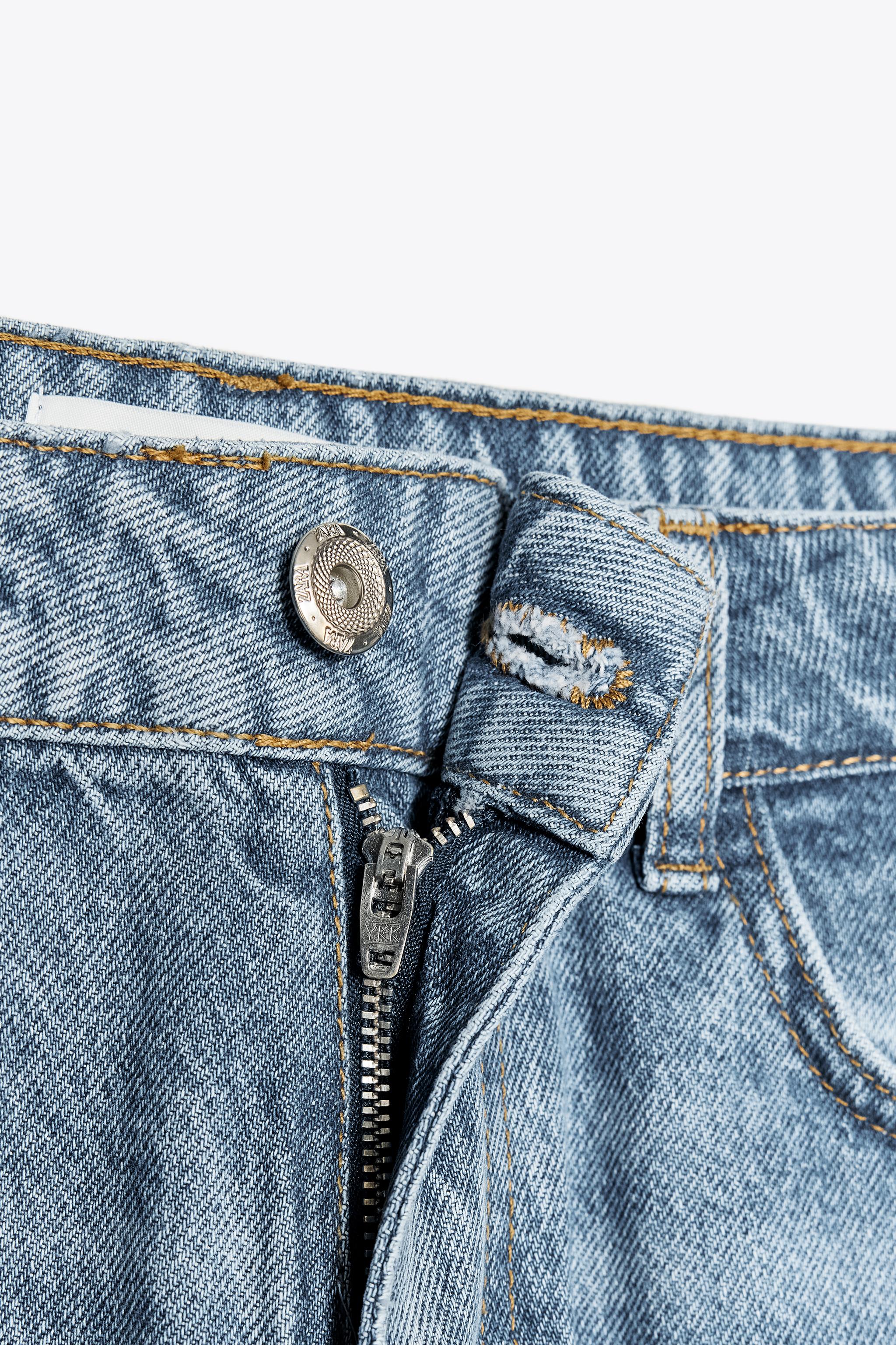 TRF MID-RISE BAGGY RIPPED JEANS - Blue | ZARA United States