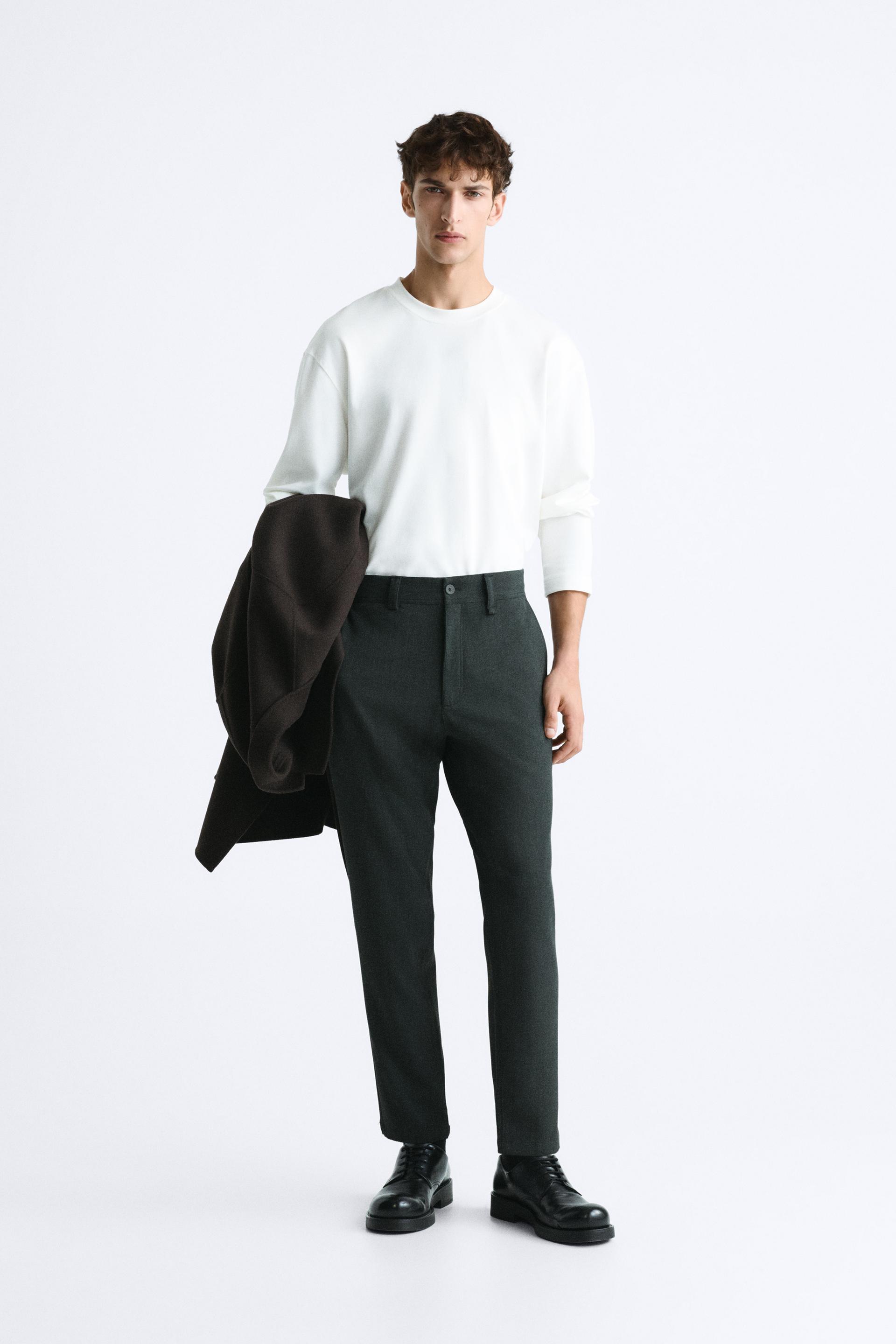 New Zara The Melange Pants Womens Size 29 Slim Trouser Bi Stretch