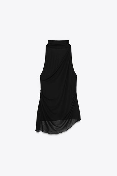 SEMI-SHEER HALTER TOP - Black by Zara - Image 5