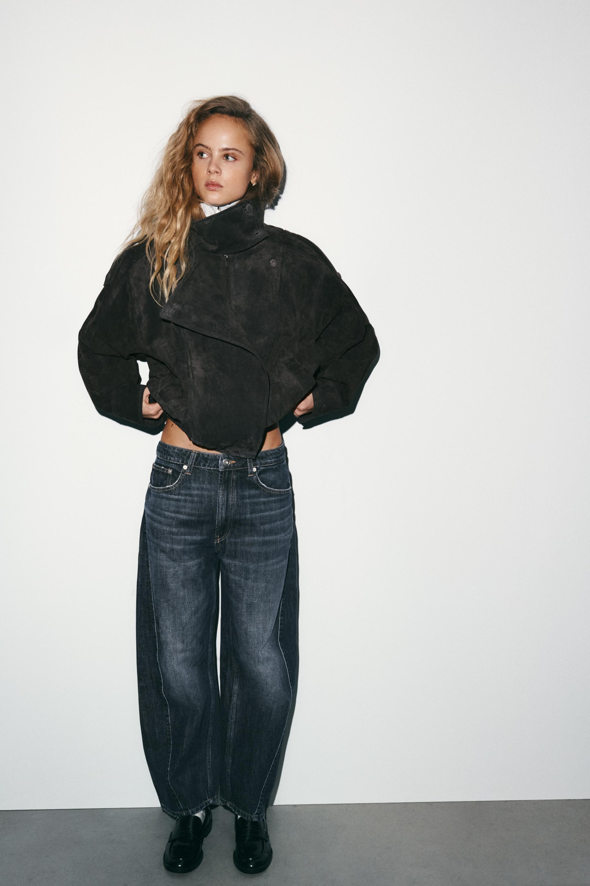 100% SUEDE BIKER JACKET WITH COVERED BUTTONS