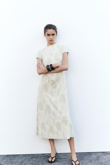TEXTURED DRESS - Ecru / Beige by Zara - Image 0