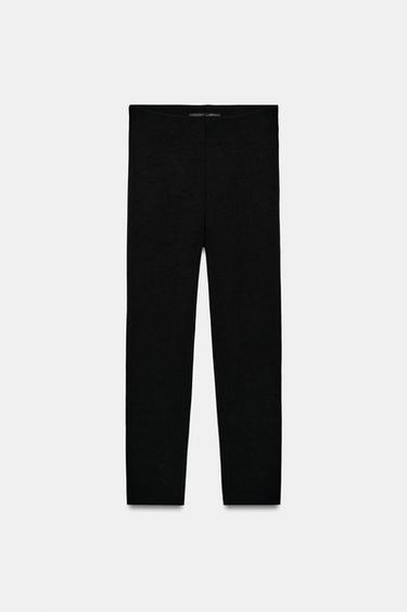 LEGGINGS CON ALGODÓN - Negro de Zara - Imagen 0