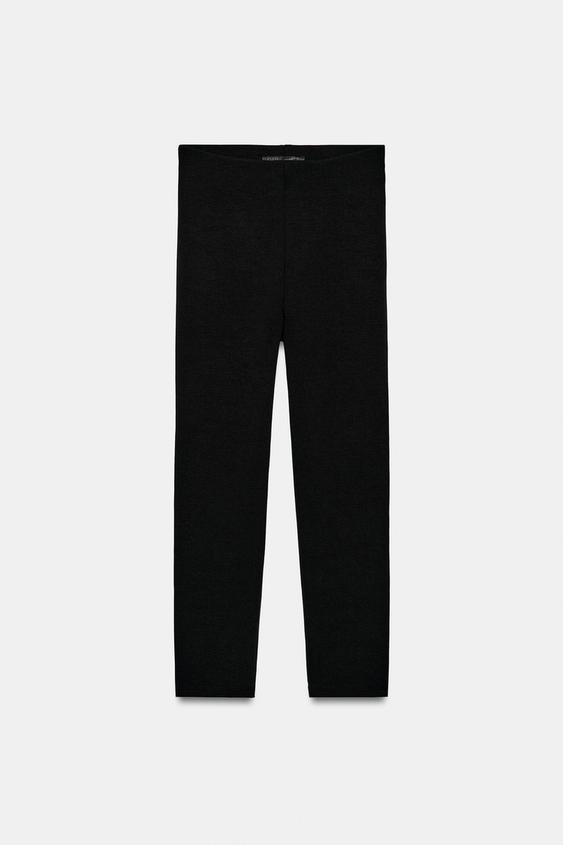 LYOCELL CROPPED LEGGINGS - Black by Zara - Image 0