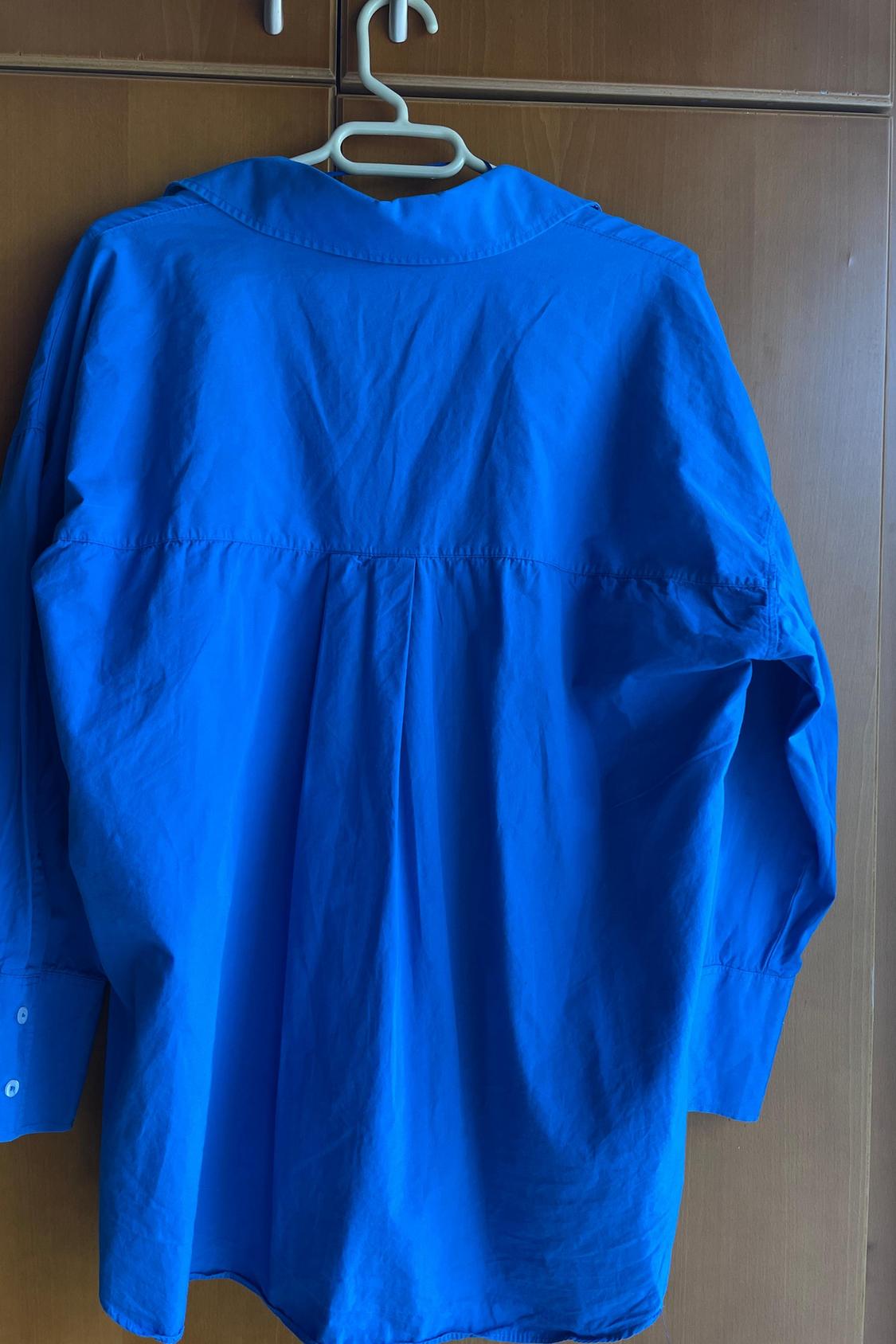 OVERSISED BLUE POPLIN SHIRT - Image 2