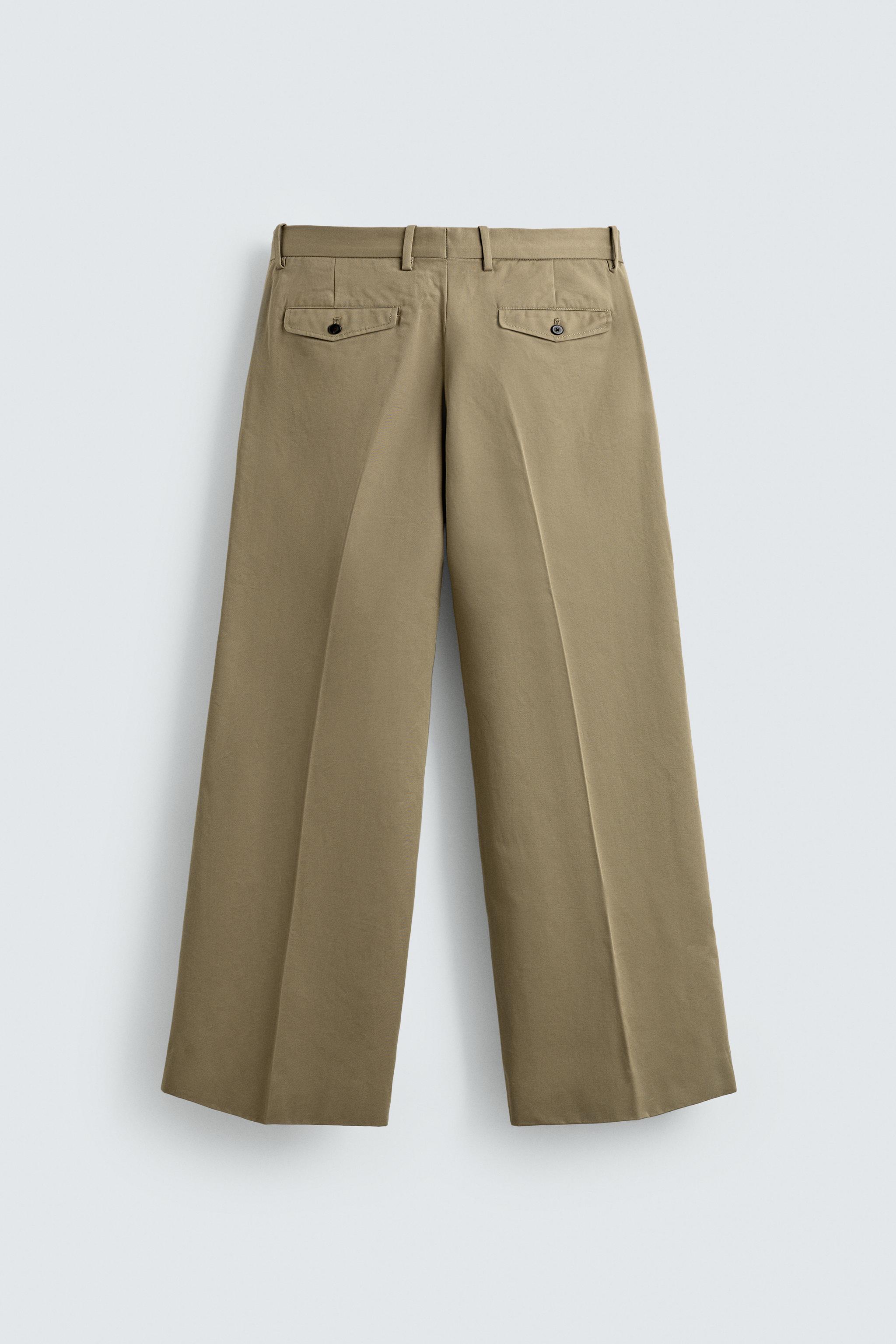 PANTALON COUPE LARGE À PLIS