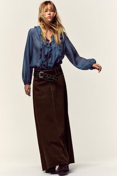 Zara Z1975 MIDI-TEKSASEELIK - Brown