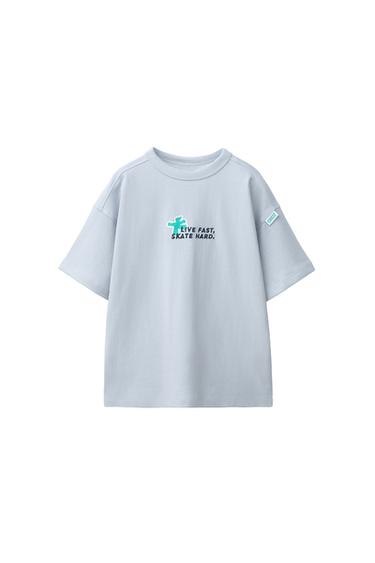 LOGO PRINT T-SHIRT - Blue by Zara