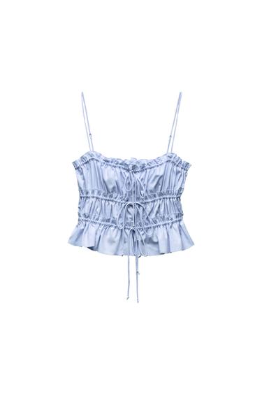 POPLIN TOP WITH BOWS