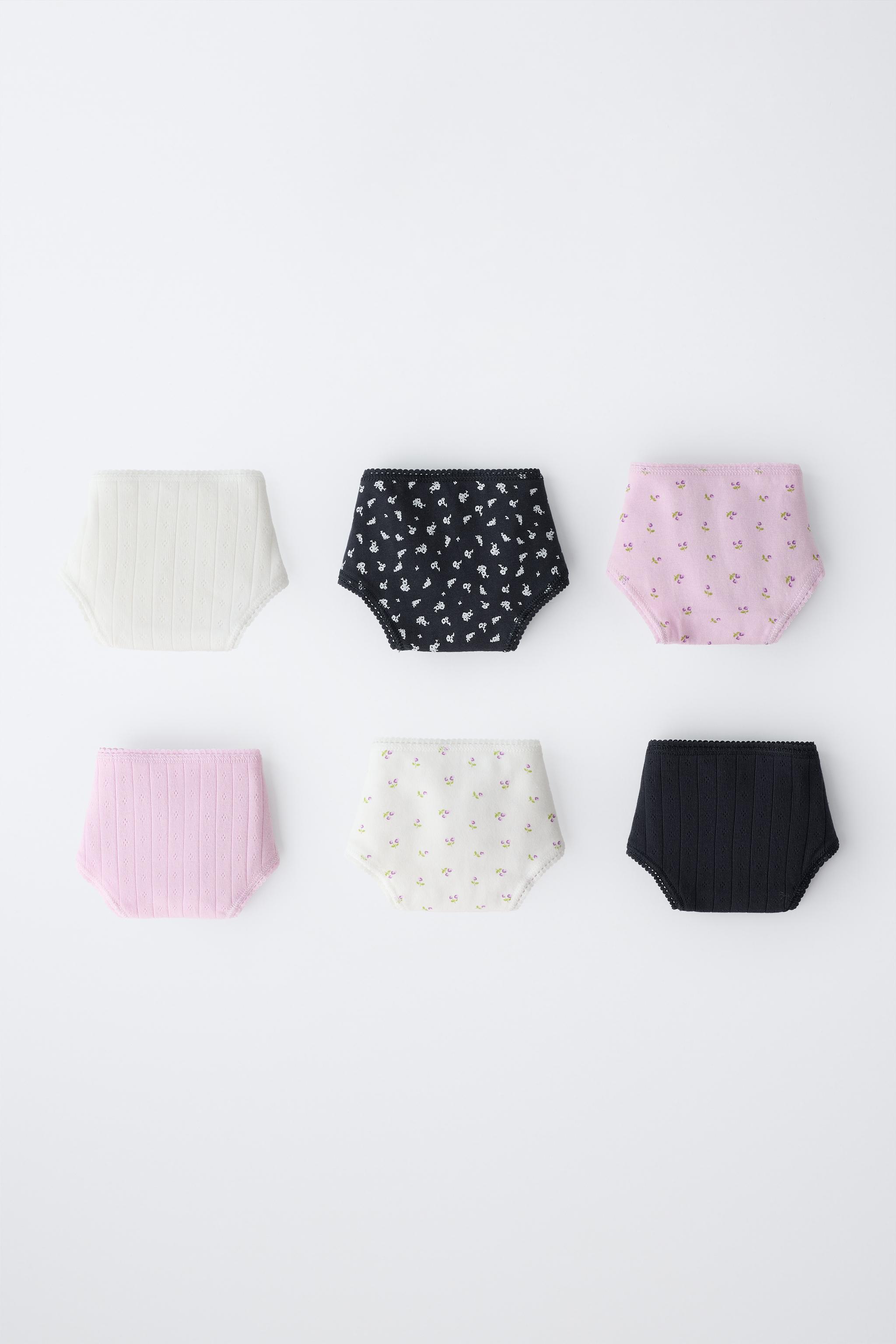 6-14 YEARS / 6-PACK POINTELLE AND FLORAL BRIEFS