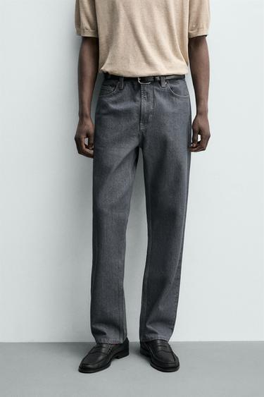 JEANS STRAIGHT FIT - Gris de Zara