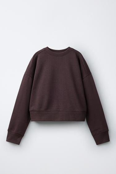 PLAIN SWEATSHIRT - Brown by Zara