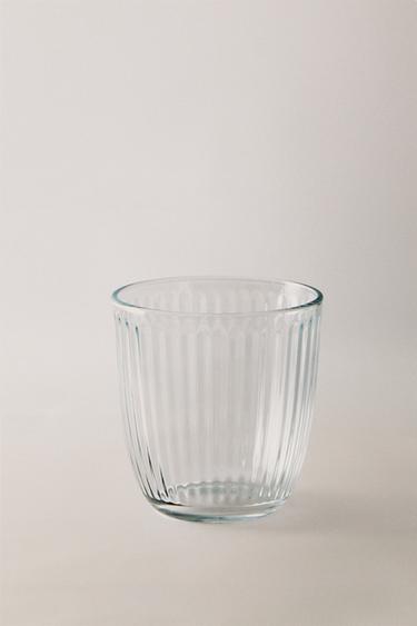 GLAS MET STREPENMOTIEF - Transparant van Zara