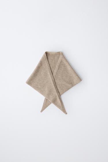 Zaras STICKAD SCARF MED BRODERADE BLOMMOR - Beige