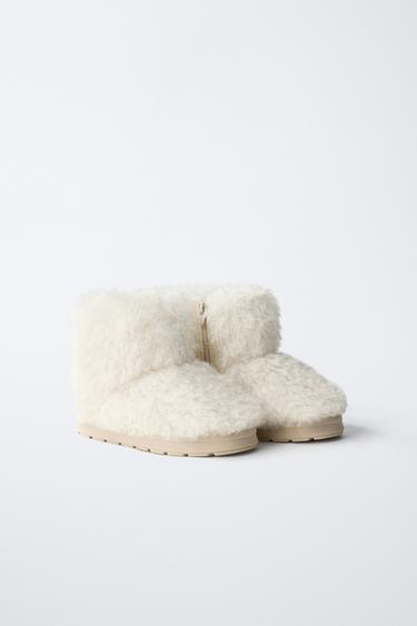 SNOW BOOTS WITH FAUX FUR - Ecru White by Zara