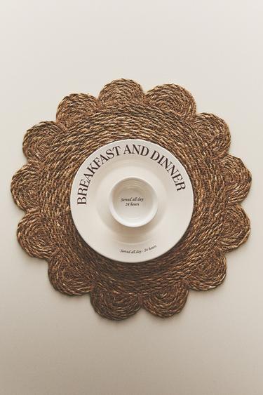 MANTEL INDIVIDUAL RATAN FLOR - Beige claro de Zara