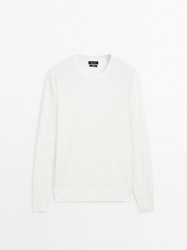 Zara Lightweight 100% linen knit sweater - Ecru