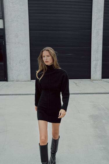 SOFT KNIT SHORT DRESS - Black by Zara