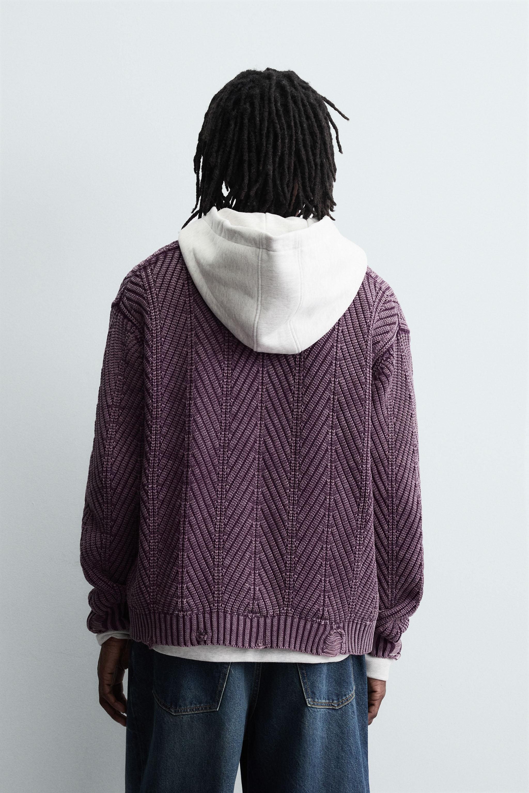 CARDIGAN STRUCTURÉ À EFFET DÉCHIRURES