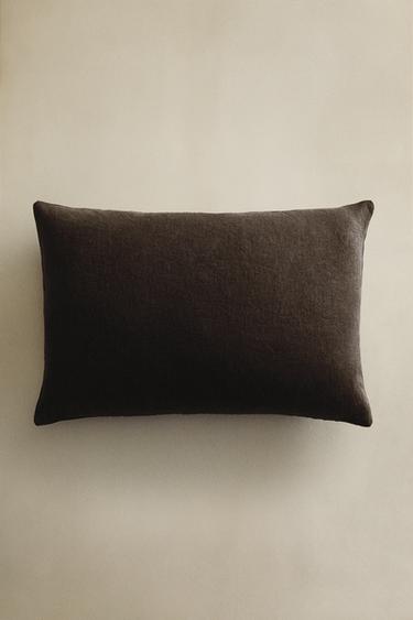 WASHED LINEN CUSHION COVER - Brown by Zara - Image 0
