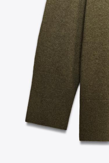 100% WOOL OVERSIZE SWEATER - Hunter green by Zara - Image 6