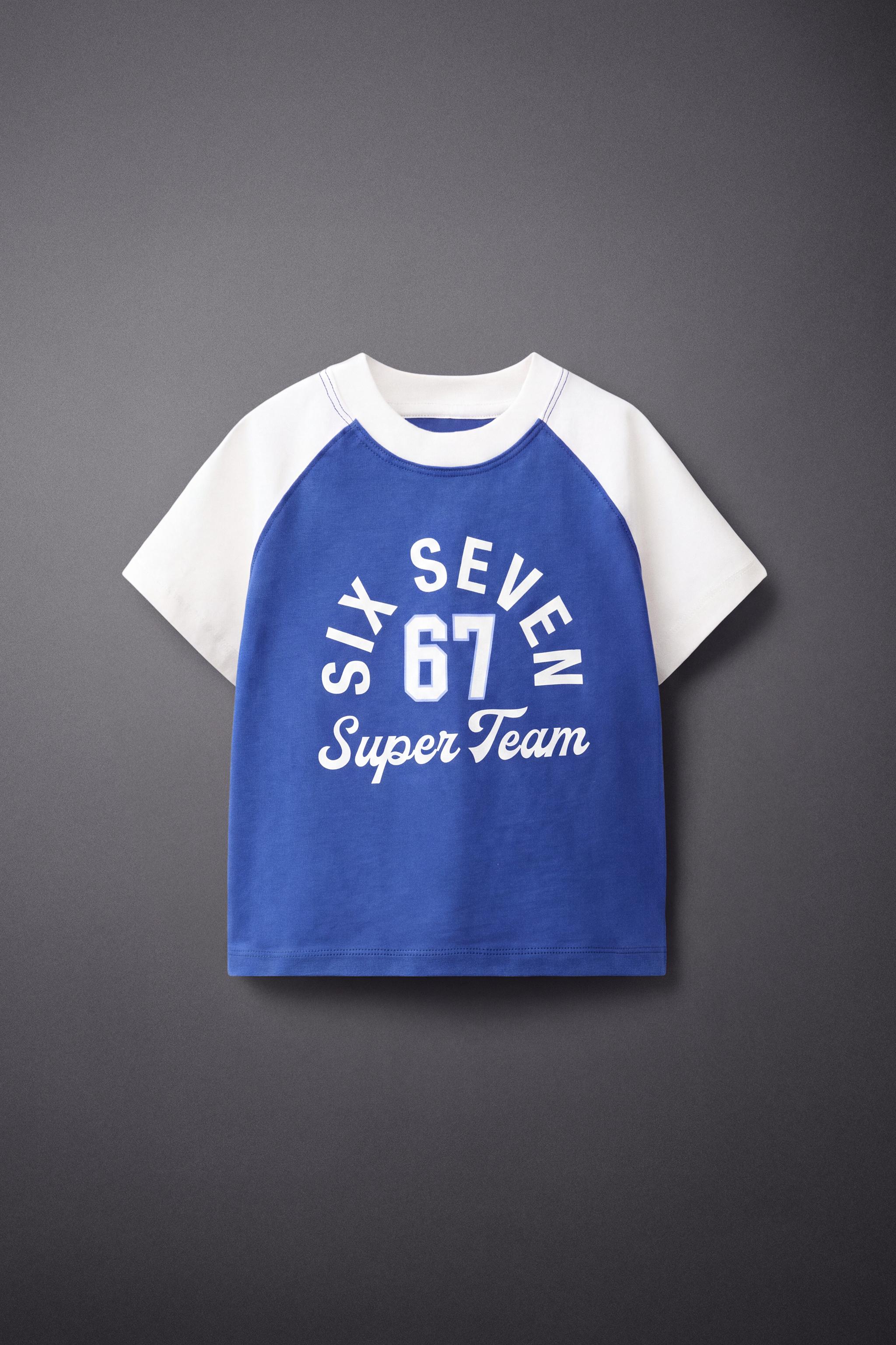 TEAM SIX SEVEN PRINT T-SHIRT — Blue