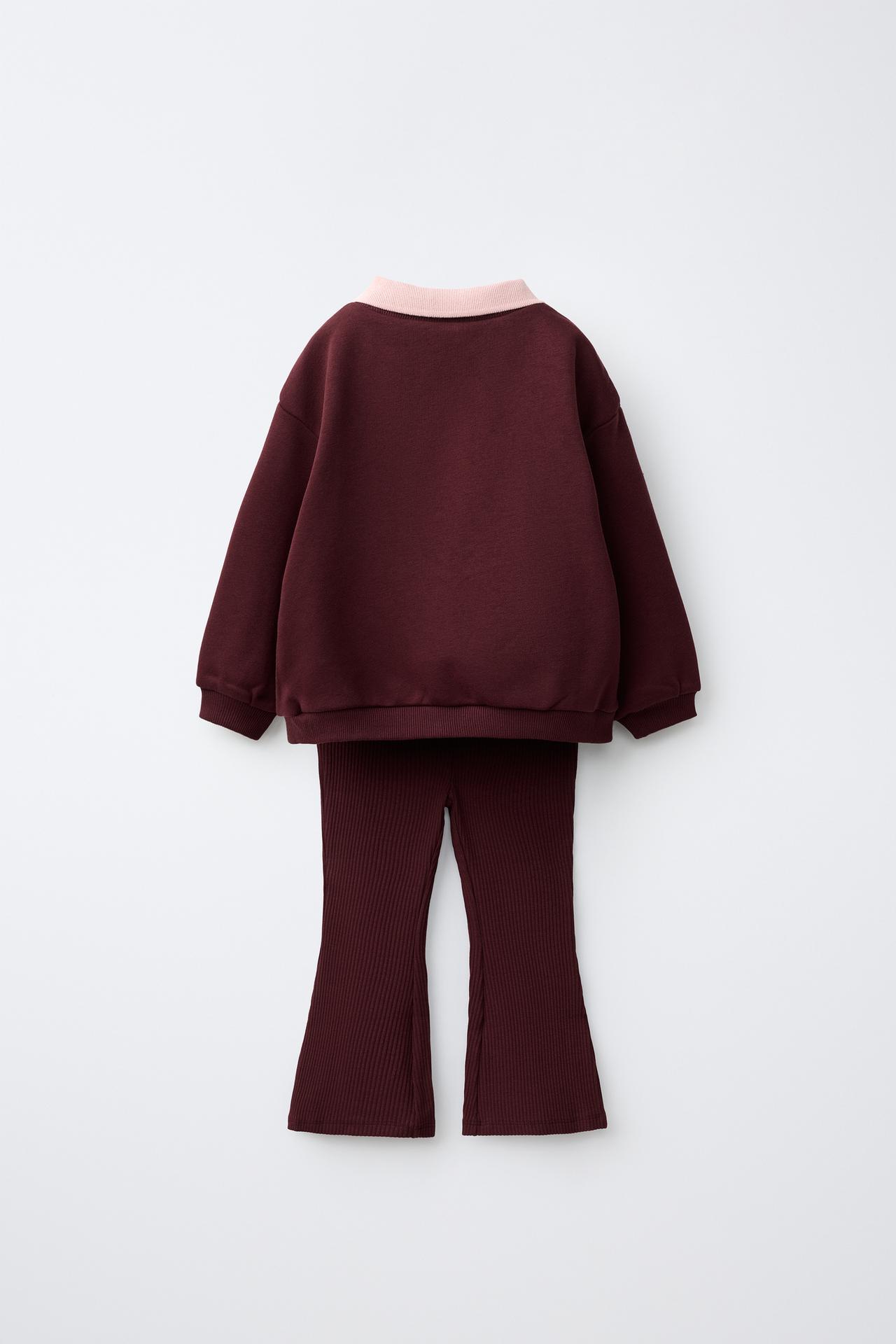 SWEATSHIRT AND LEGGING SET — Burgundy