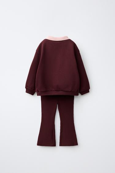 SWEATSHIRT AND LEGGING SET — Burgundy 2