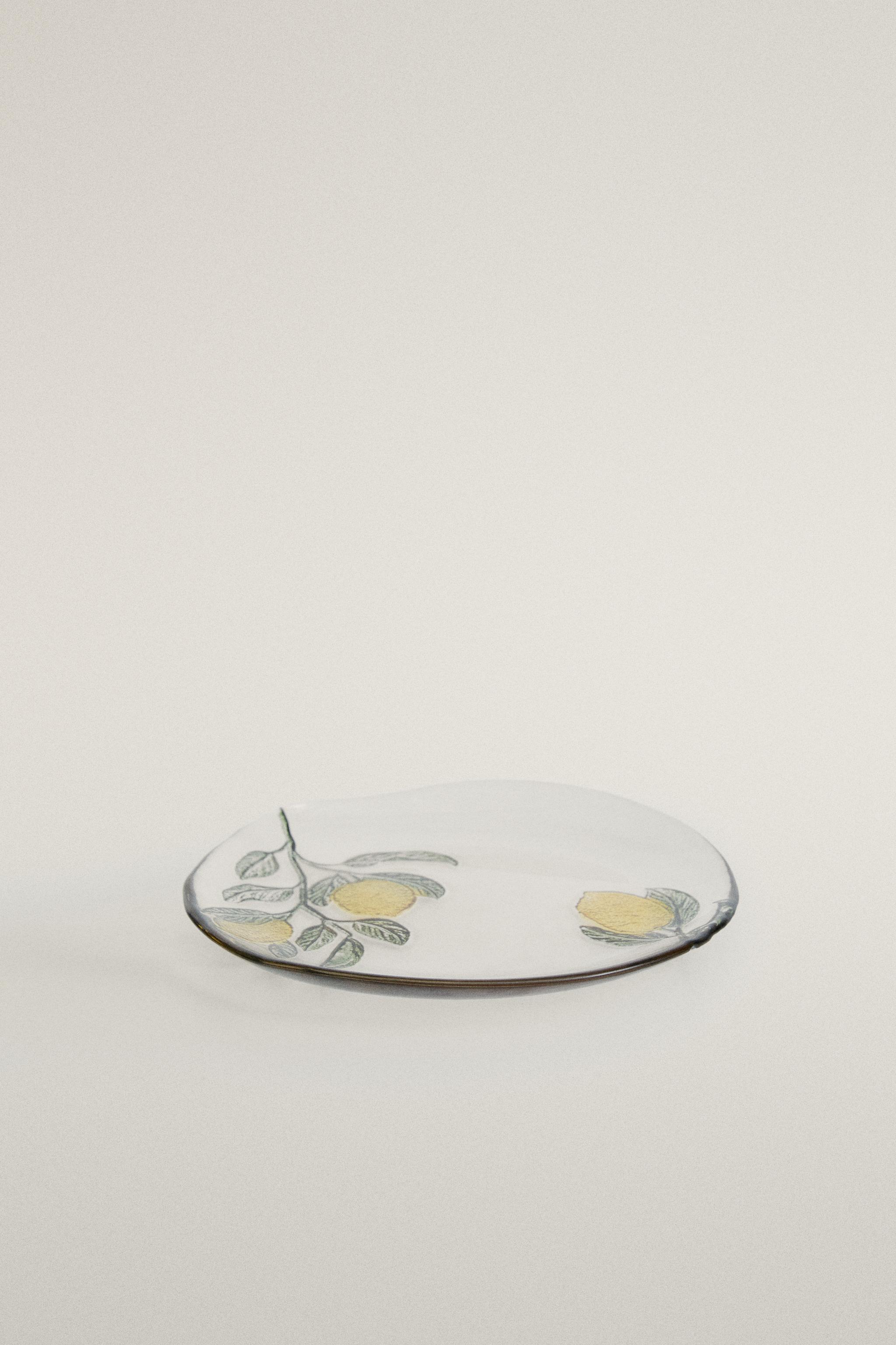 LEMON GLASS DESSERT PLATE — Yellow