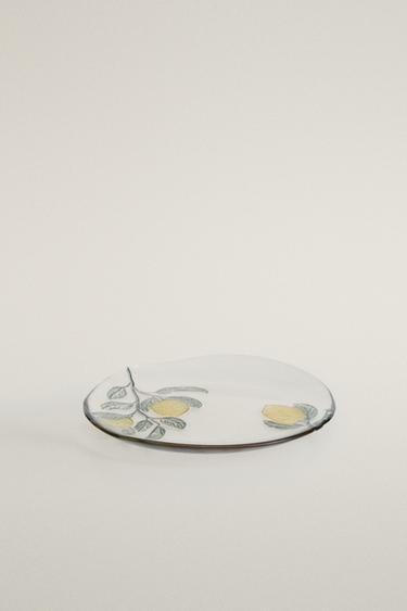 GLASS LEMON DESSERT PLATE - Yellow by Zara - Image 1