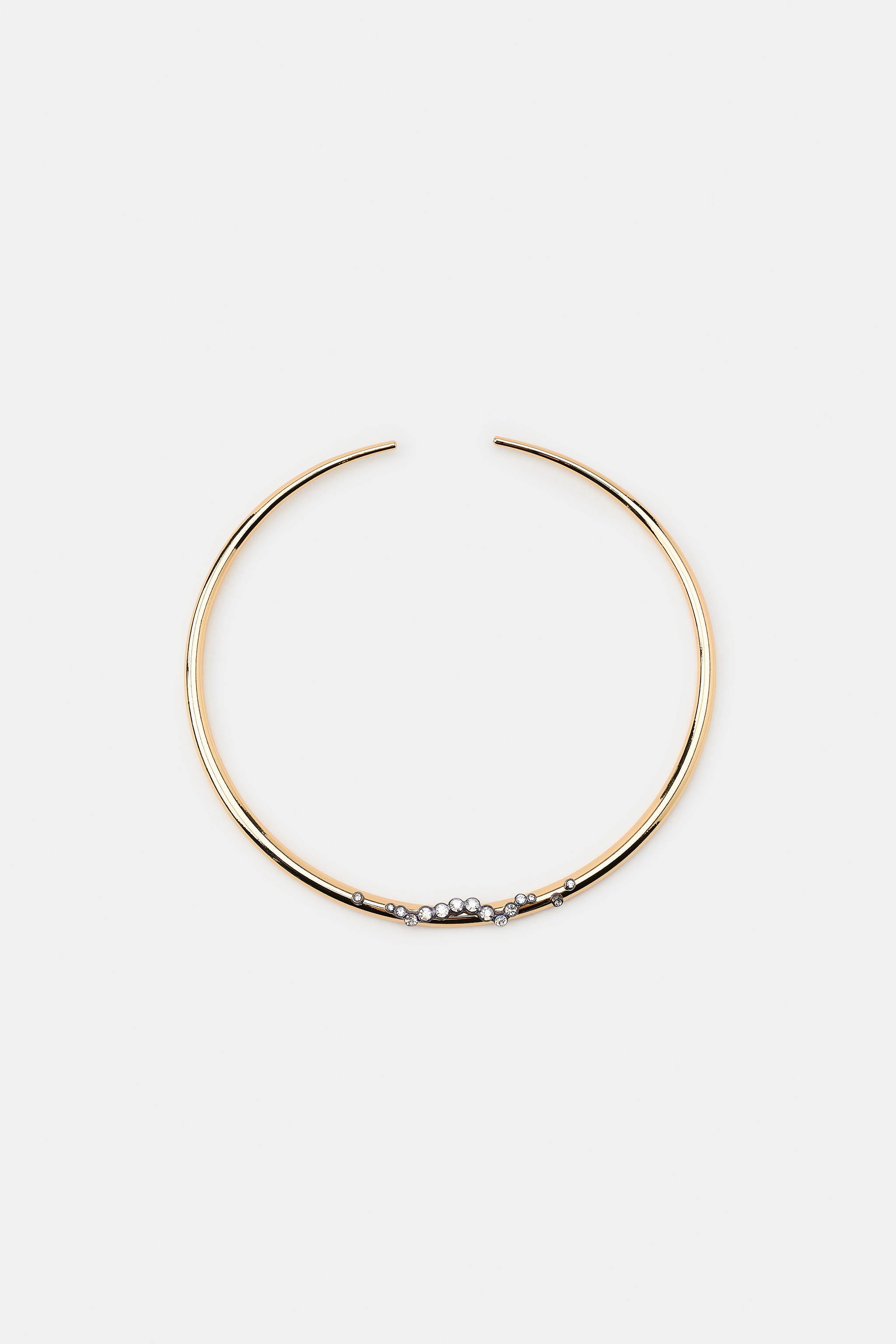 SPARKLY METAL CHOKER NECKLACE — Golden