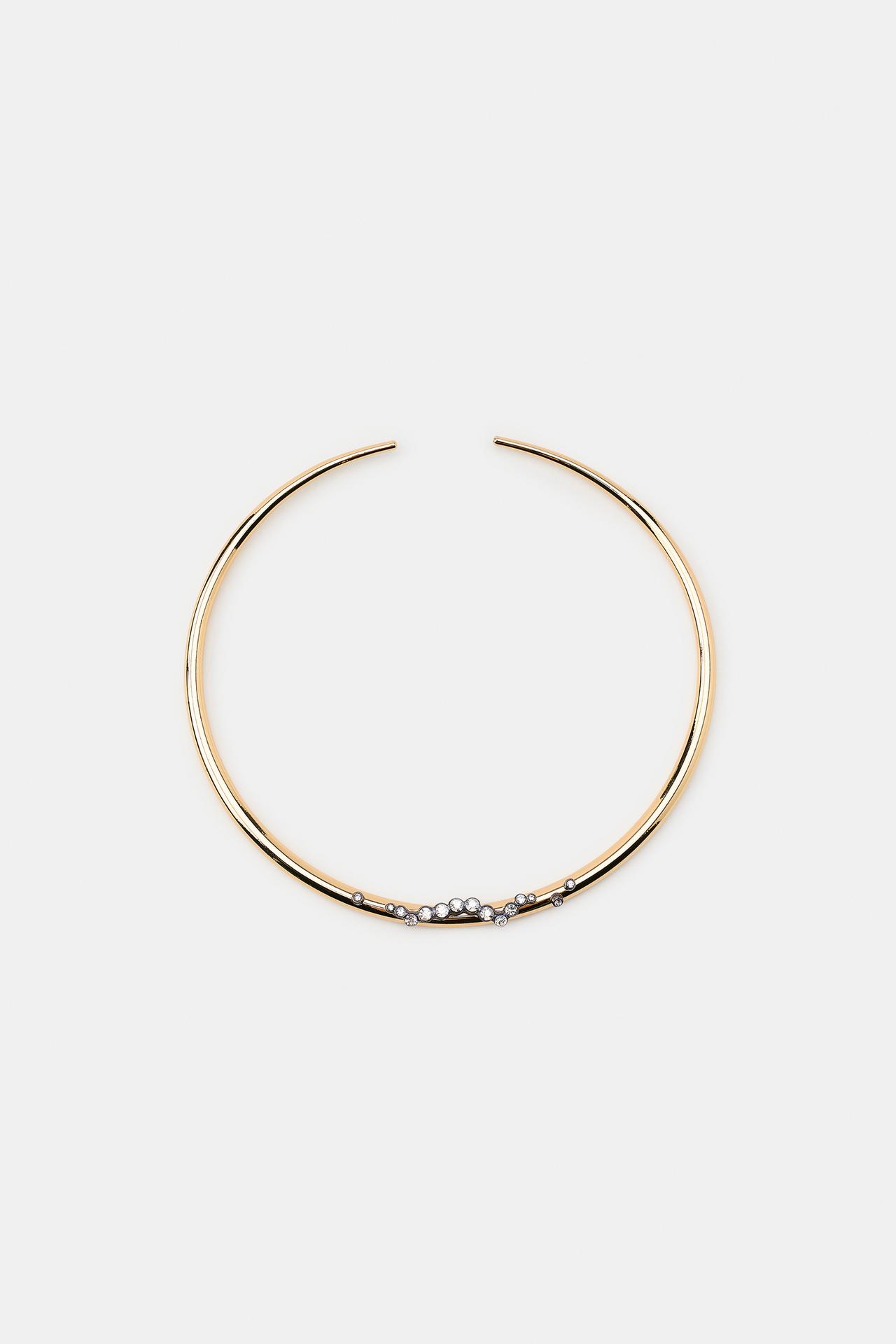 SPARKLY METAL CHOKER NECKLACE — Golden