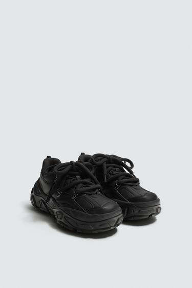 Zara CHUNKY SOLE SNEAKERS - Black