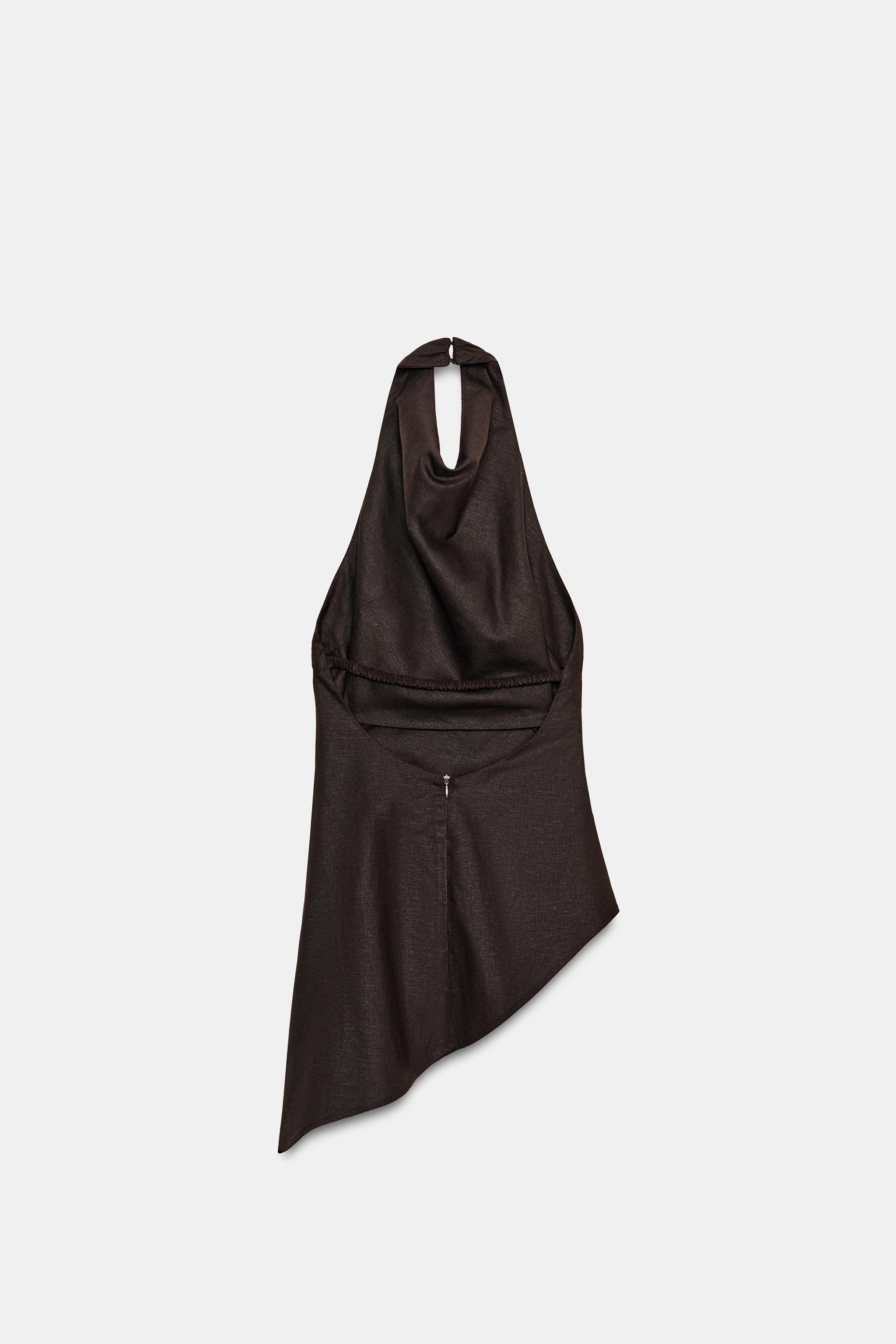 KETEN HALTER YAKA TOP - Görsel 8