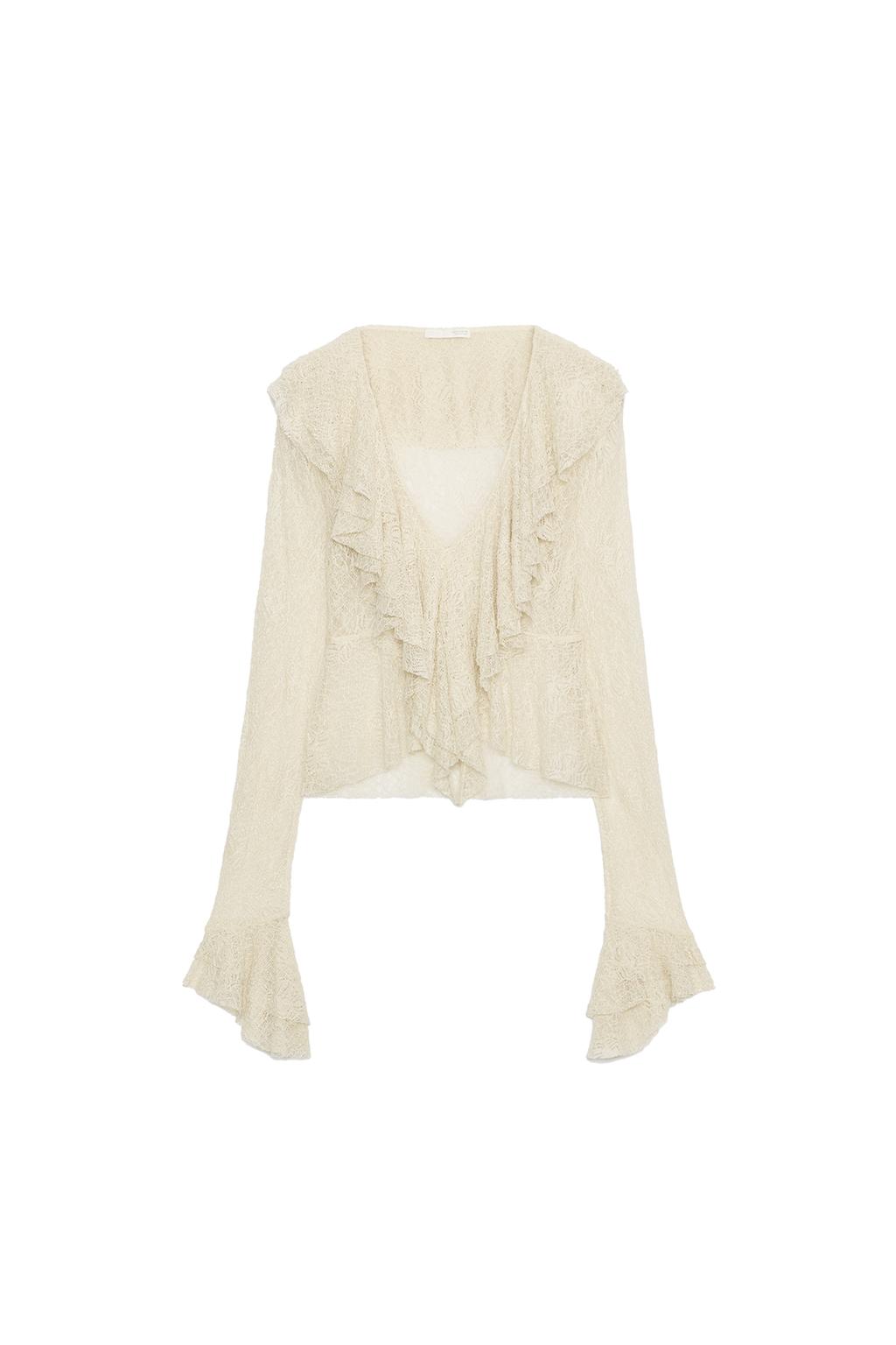 SHINY RUFFLED LACE TOP - image 3