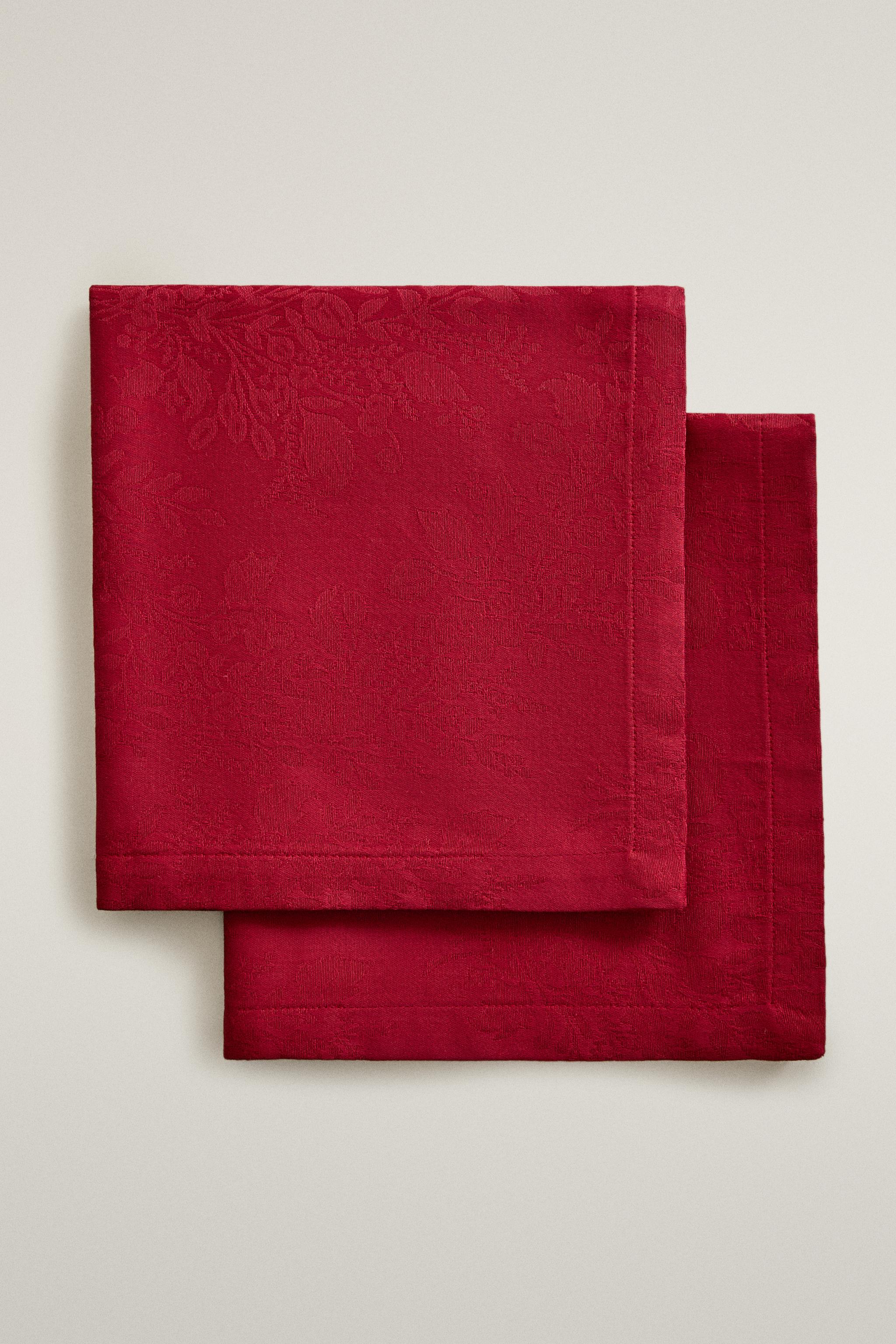 SERVIETTES DE TABLE COTON JACQUARD NOËL (LOT 2)