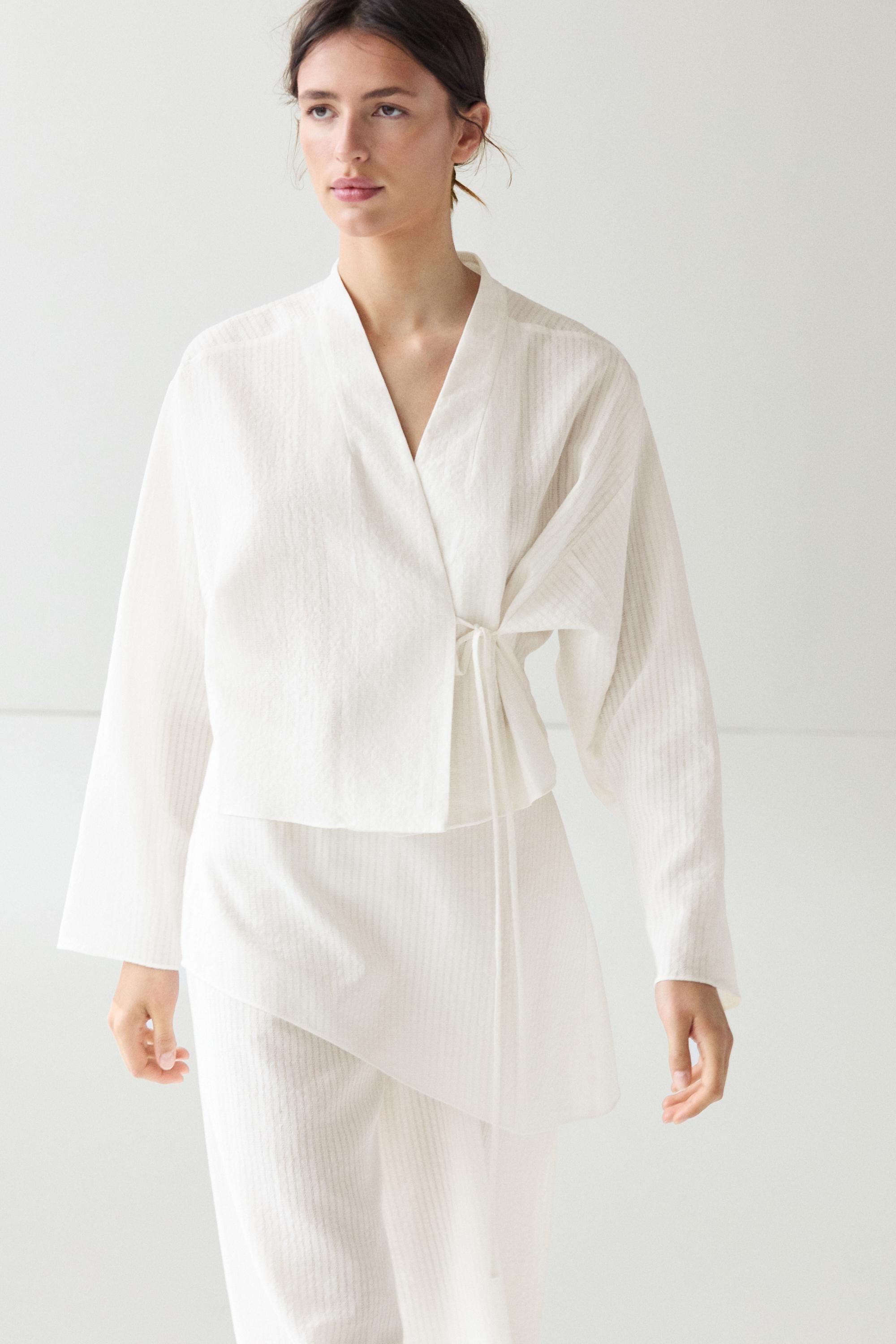 Kimono court texturé