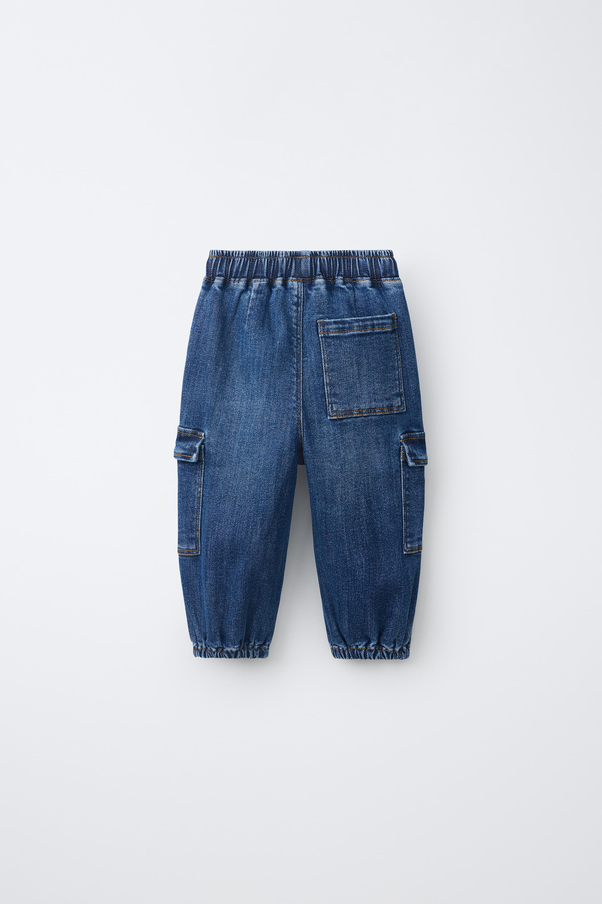 COMFY CARGO JOGGER JEANS — Mid-blue