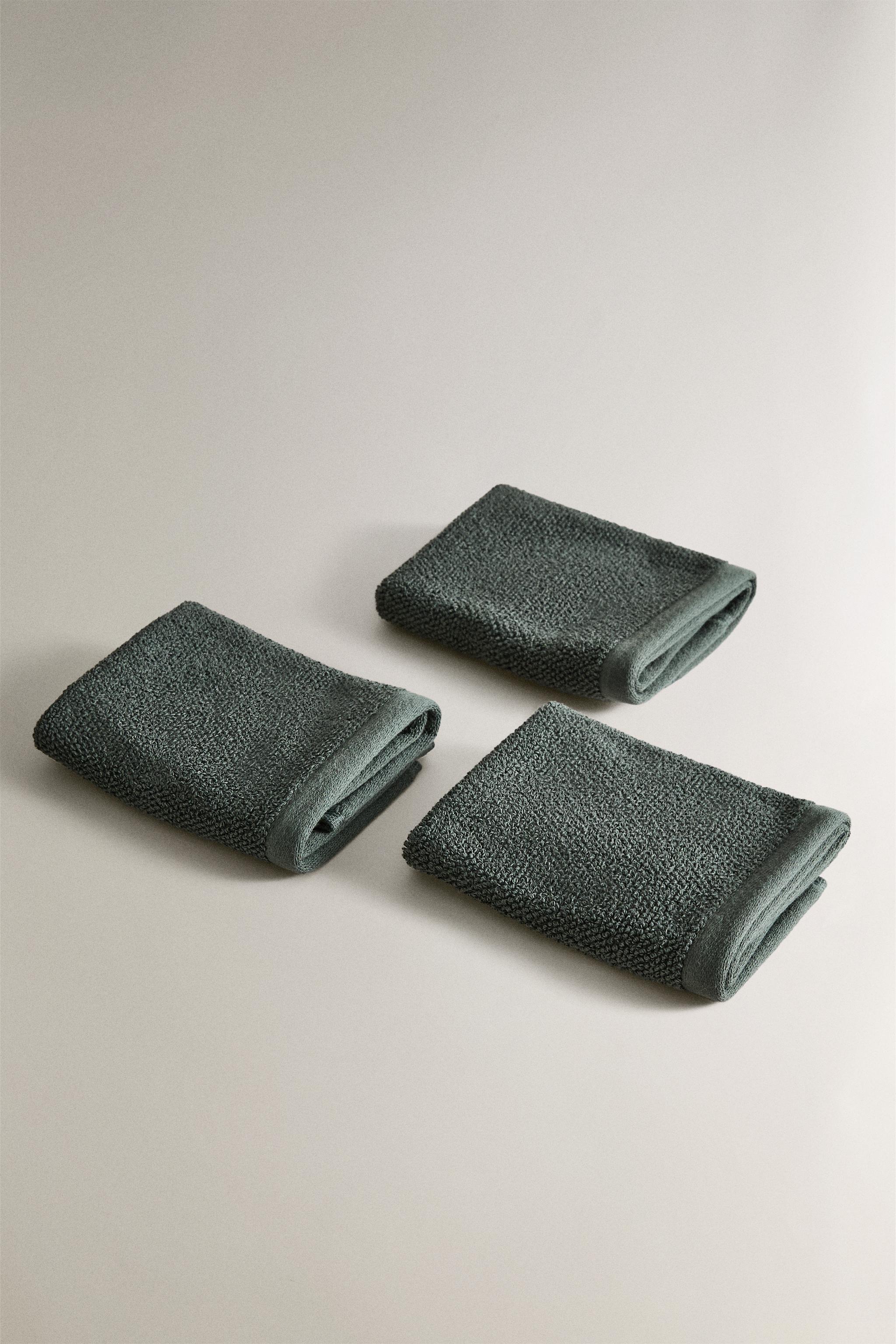 SET OF RICE STITCH COTTON HAND TOWELS (SET OF 3)