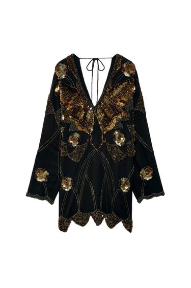 EMBROIDERED SEQUIN DRESS MARISA BERENSON X ZARA - Black by Zara