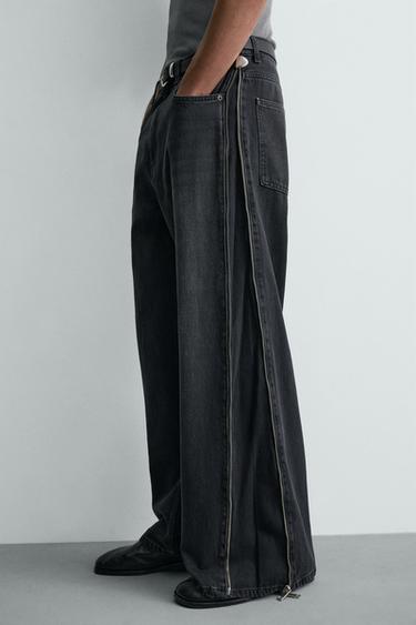 JEAN FLARE AVEC FERMETURES ÉCLAIR - Charbon de Zara - Image 5